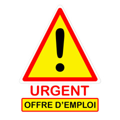 illustration signalisation, urgent offre d'emploi, PNG fond transparent
