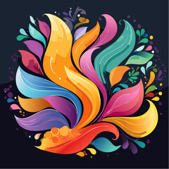 Naklejka premium Abstract art featuring vibrant colors on a dark background