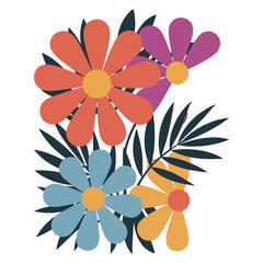 Boho Retro Flower Sublimation for t shirt, printing, wall art