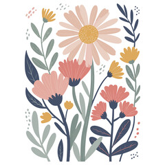Boho Retro Flower Sublimation for t shirt, printing, wall art