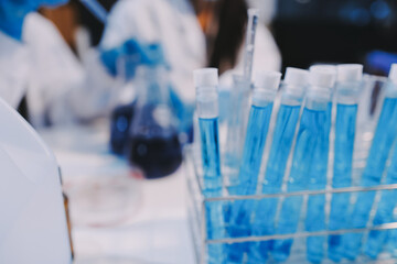 Modern Empty Science Laboratory With Microscopes, Test Tubes And Other Laboratory Equipments