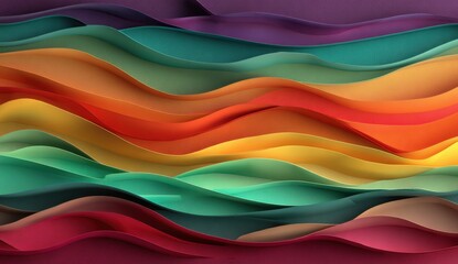 Abstract wavy layers of vibrant colors (2)