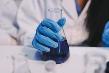 Modern Empty Science Laboratory With Microscopes, Test Tubes And Other Laboratory Equipments