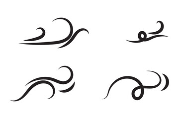 set of wind blowing icon, sea wave icon, wind blowing icon whtie background.