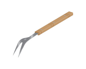 vector design of a tool for taking food called a fork specifically for cakes with a handle made of wood