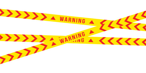 Yellow and red danger tape set with skull symbols for safety hazard zones roads and construction. Includes caution ribbons warning lines for police accidents and construction Vector in eps 10.