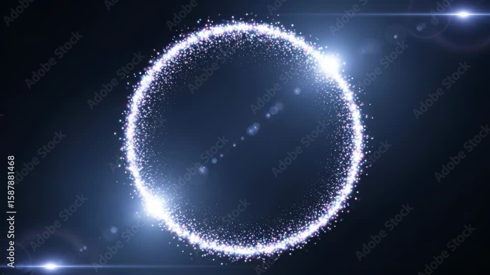 Poster a sparkling circle of light glows against a dark background, creating an abstract and magical effect