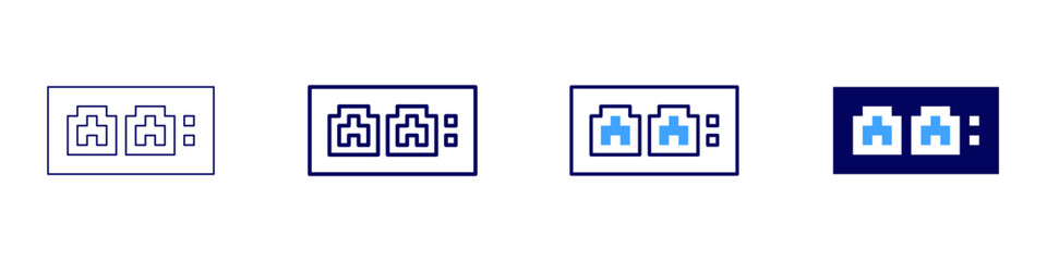 Obraz premium Cable box icon in 4 different styles. Thin Line, Line, Bold Line, Duotone. Duotone style. Editable stroke