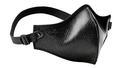 Black carbon mask with soft shadow isolated on a Transparent background, PNG file.