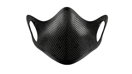 Black carbon mask with sleek modern design background isolated on a Transparent background, PNG file.