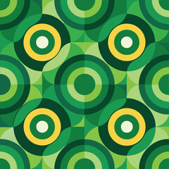 Fototapeta premium Seamless green Bauhaus circle pattern background wallpaper