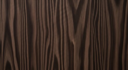 Detailed close up of dark brown woodgrain texture with natural patterns and unique wavy lines,