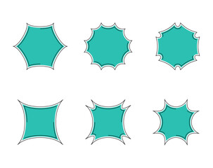 Teal Vector Frame and Label Set in Minimal Decorative Style for Graphic Projects and UI Elements