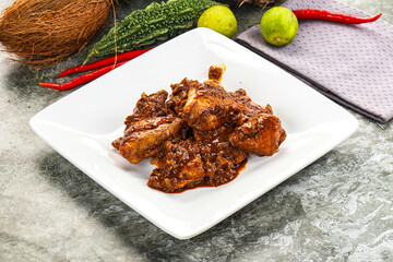 Indian cuisine - Vindaloo fish with spices