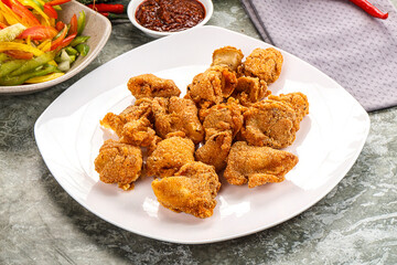 Golden crispy Breaded calamari snack