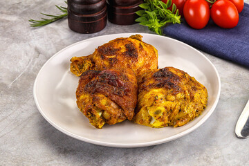 Roasted chicken thighs  with spices