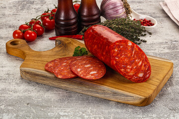 Italian Chorizo sausage with slices
