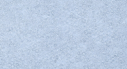 Abstract light blue background with many small and large circular bubble patterns