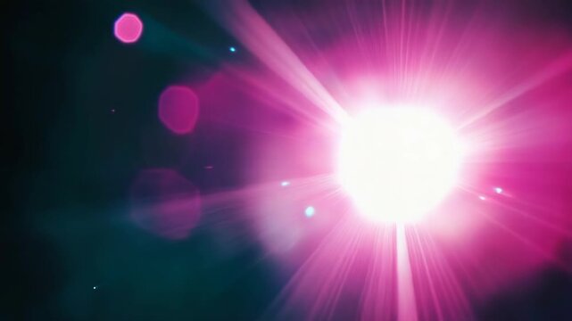 Vibrant pink and purple sparks in outer space.