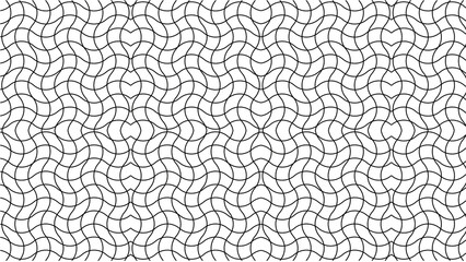 Abstract background featuring a repeating pattern of wavy black lines on a white surface design