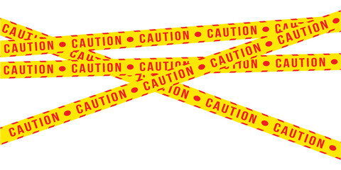 Caution tape set of yellow warning ribbons. Police Line Tape. stripes vector police tape. Yellow caution tape on a white background in eps 10.