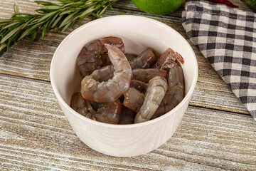Raw peeled shrimp for cooking