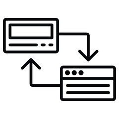 Obraz premium Outline API icon for software connection and integration