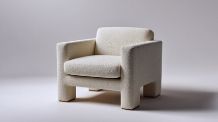 Elegant White Chair with Natural Wooden Base Perfectly Complementing Minimalist Living Space Enhancing Modern Aesthetic and Comfort in Home Decor