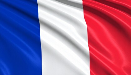 The French national flag waving elegantly in the wind