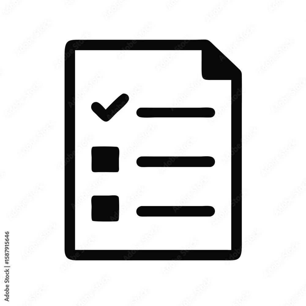 Poster a checklist icon with a checkmark and boxes on a document representing tasks and completion status i