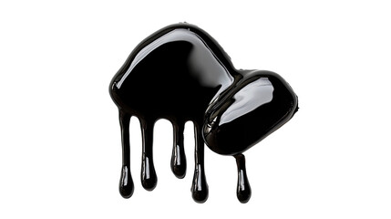 Black nail varnish with glossy finish isolated on white background