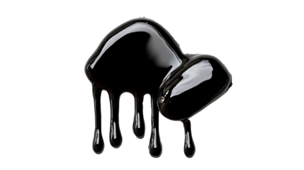 Black nail varnish with glossy finish isolated on white background