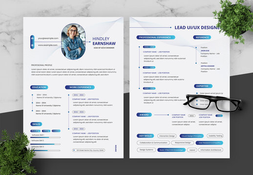 Gradient Blue And Black Resume
