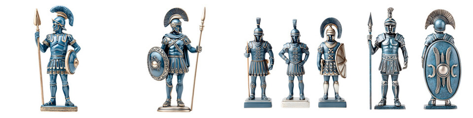 Naklejka premium Set of Ancient Greek Spartan Warrior Figurines