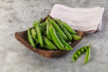 Ripe swwet organic green peas
