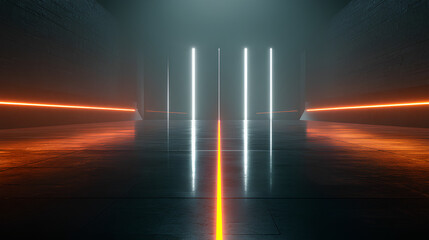 dark background with futuristic neon light theme