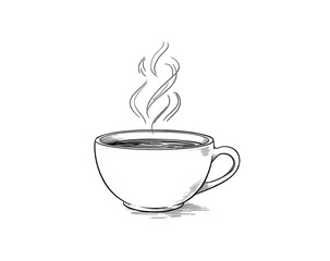 Simple coffee cup with steam