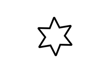 black one star rating icon on transparent background