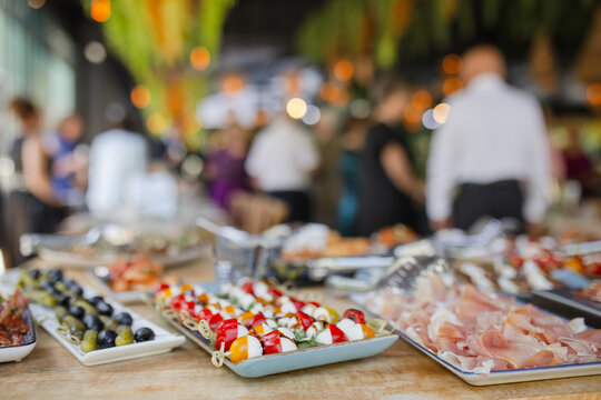 Delicious and colorful food installation at an exquisite event.   
