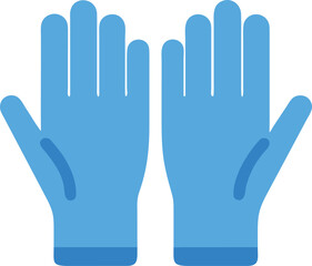 Obraz premium Vector art of a pair of blue medical gloves isolated on a white background, symbolizing protection and hygiene