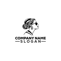 Woman Profile with Laurel Wreath Emblem