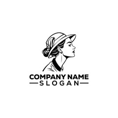 Woman Profile with Laurel Wreath Emblem