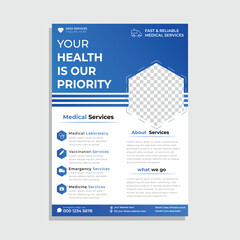 Modern Medical flyer design template  