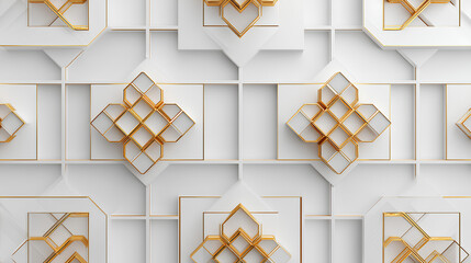 Islamic themed background in white and a little gold