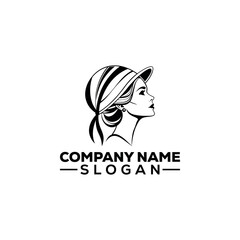 Woman Profile with Laurel Wreath Emblem