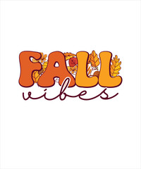 Groovy Fall Vibes T-shirt Design