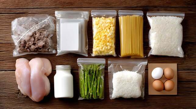 DIY meal kit with labeled ingredients and recipe card