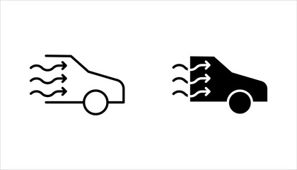 Car air conditioner line icon set. Climate control. vector illustration on white background