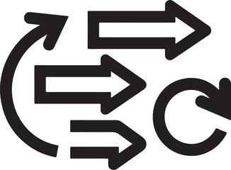 Mixed Direction Arrow Icon Pack | Bold Black Arrows

