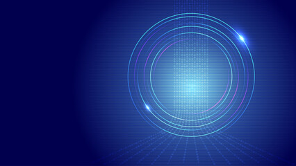 Digital Circle Data Flow Background for AI Tech